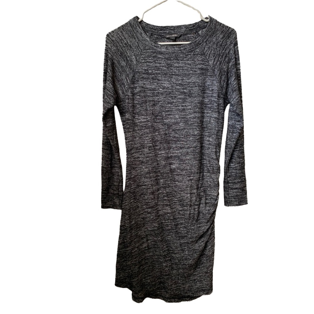 Banana Republic Heathered Charcoal Gray Midi Dress